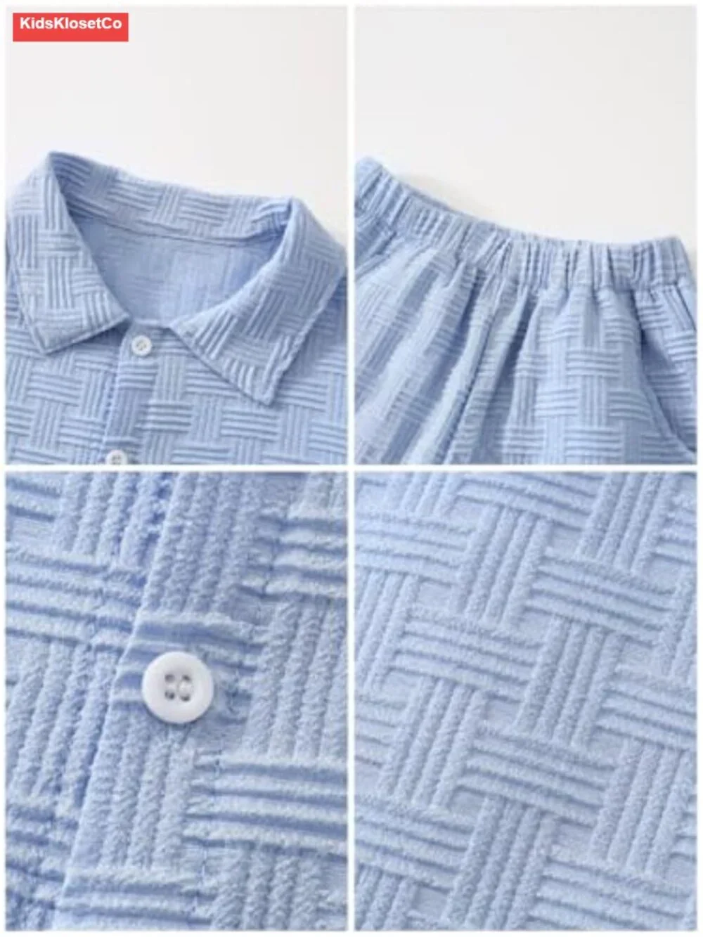 Boys Summer Beach Outfit 6Pc: Button Down Shirts & Shorts Set